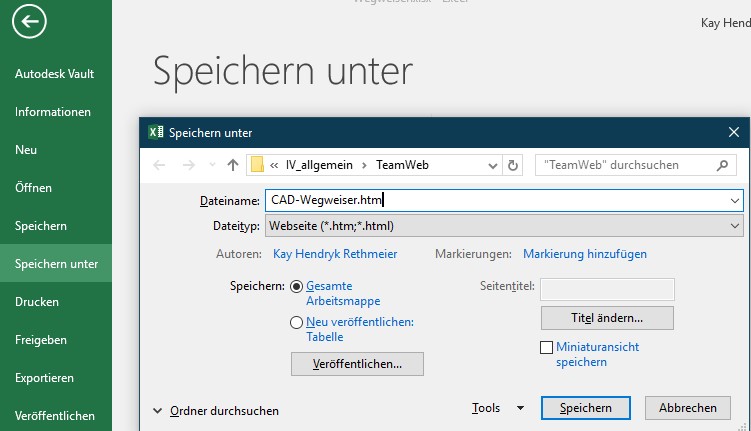 Tipps und Tricks für Autodesk Inventor_Eigene Startseite_Startseite_Tabelle als htm speichern