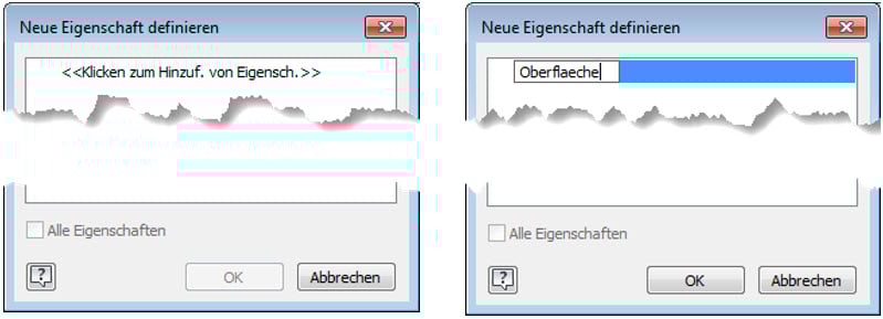 iProperty Oberfläche Name des iProperties eintragen