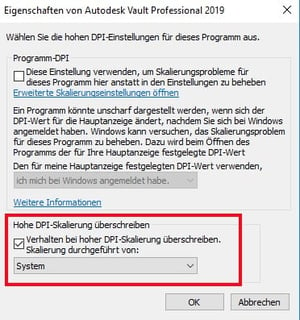 Darstellung auf hochauflösenden 4K Monitoren: DPI Skalierung