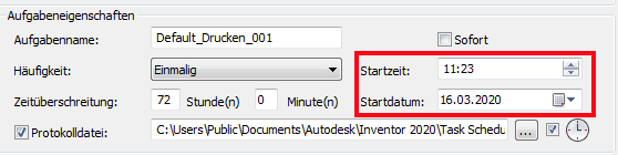 Aufgabenplanung im Inventor
