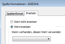 Befehl Wert ersetzen auf Registerkarte Ersetzen