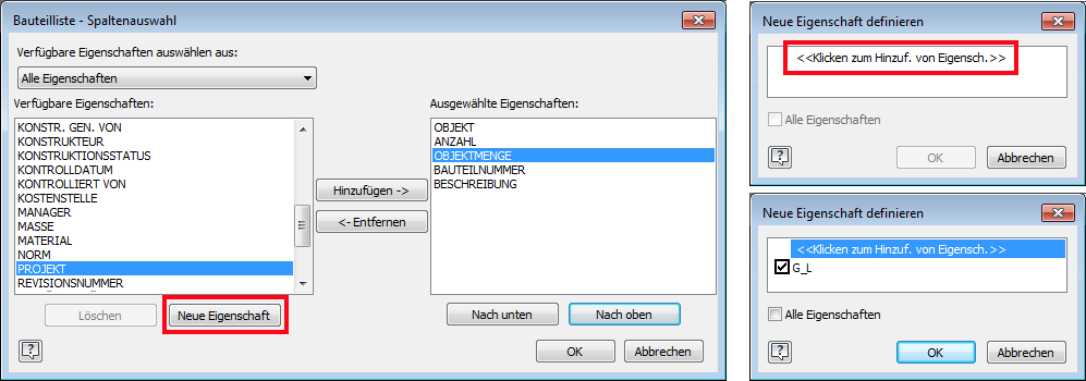Profillänge in der Stückliste einfügen