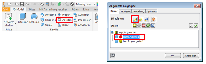 Benutzeroberfläche in Autodesk Inventor