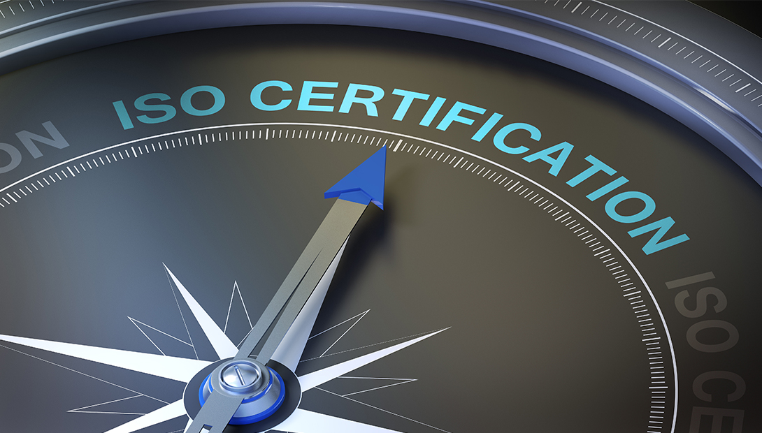 Kompasse zeigt auf den Begriff ISO Certification