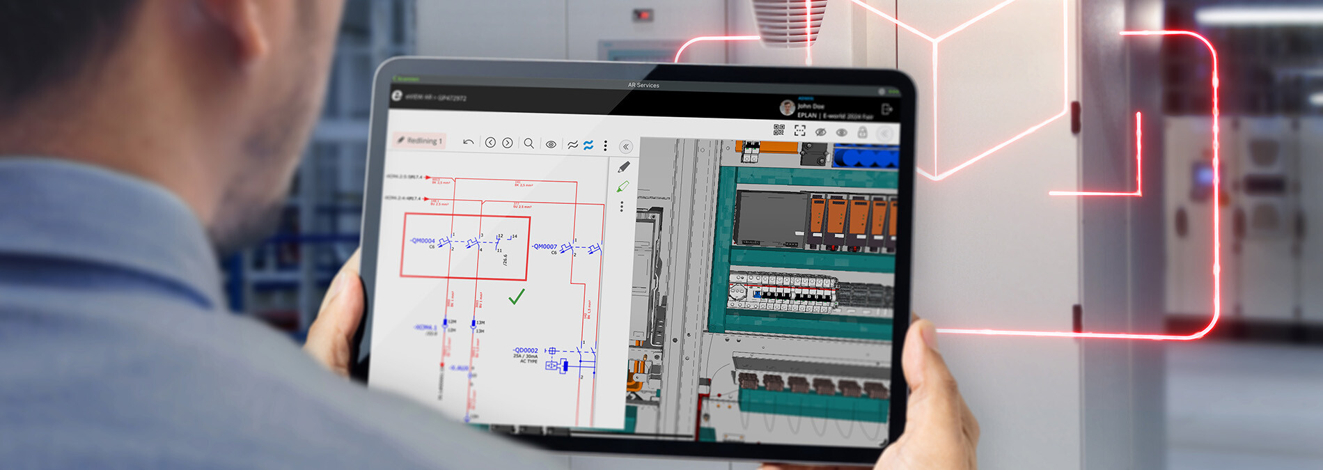 Tablet mit Eplan eView AR Software