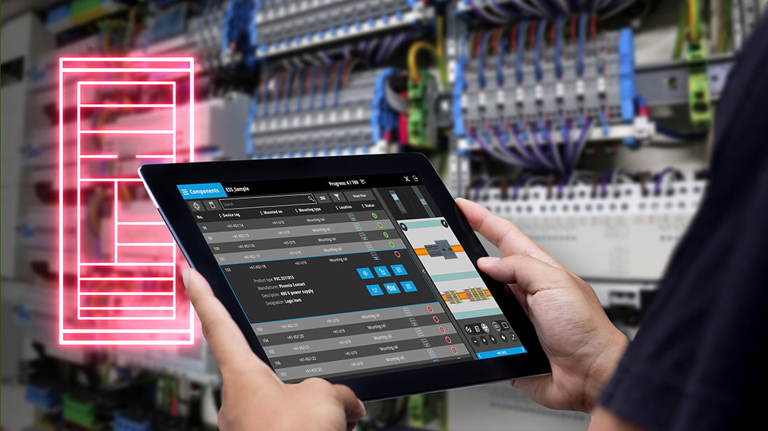 Eplan Smart Mouting gibt dem Werker Anleitungen zur systemgeführten Schaltschrankmontage.