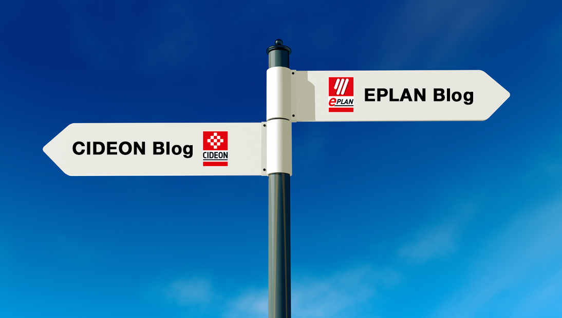 CIDEON Blog und EPLAN Blog auf zwei Schildern